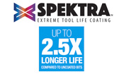 Was verleiht den Spektra Extreme Life Coated CNC Router Bits ihre Farbe und lange Lebensdauer?