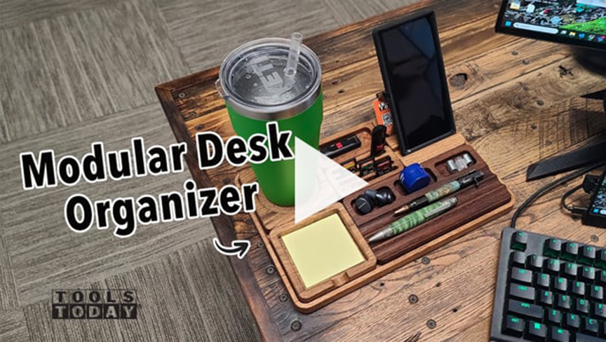 How to Make a Wooden Modular Desk Organizer | ToolsToday CNC Video