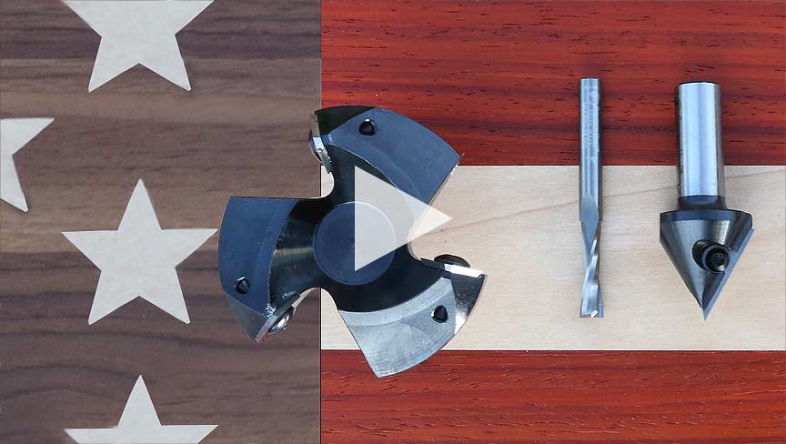 Anfertigung einer amerikanischen Flagge aus Holz mit Amana Tool CNC-Router-Bits, Sägeblättern und VCarve Pro