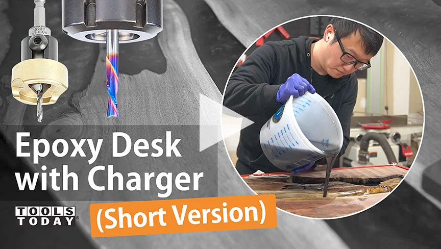 Epoxy Desk with Charger (Short)