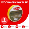 XFasten Double Sided Woodworking Tape w/ Yellow Backing, 1 Inch x 36 Yards (108 Ft per Roll) (1-Pack)