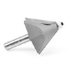 Amana Tool 57258 Carbide Tipped Chamfer with Ultra-Glide BB Guide Solid Surface 2-17/32 D x 1-3/4 CH x 30 Deg x 1/2 Inch SHK Router Bit