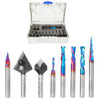 8-Pc General Purpose CNC Router Bit Set Packed In Stackable Plastic Case, 6mm Shank ToolsToday