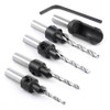 Amana Tool PS-500 5-Piece Carbide Tipped Countersink and Steel Plug Cutter Set (Includes Four Drills)
