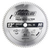 Timberline 300-800 Carbide Tipped Miter or Stationary 12 Inch D x 80T ATB, 0 Deg, 1 Inch Bore, Circular Saw Blade