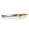 Amana Tool BURS-144NF Radius Tree Shape SC Head 1/2 D x 1 CH x 1/4 SHK x 2-3/4 Inch Long ZrN Coated Double Cut SF Burr Bit