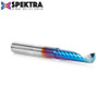 Amana Tool 51405-K CNC Spektra Coated SC Spiral O Single Flute, Plastic Cutting 1/4 D x 1 CH x 1/4 SHK x 2-1/2 Inch Long Up-Cut Router Bit with Mirror Finish