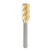 Amana Tool BURS-104NF Cylindrical Shape SC Head 1/2 D x 1 CH x 1/4 SHK x 2-3/4 Inch Long ZrN Coated Double Cut SA Burr Bit