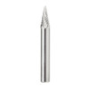 Amana Tool BURS-222 Pointed Cone Shape 22 Deg SC 1/4 D x 1/2 CH x 1/4 SHK x 2 Inch Long Double Cut SM Burr Bit