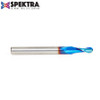 Amana Tool 46424-K SC Spektra Extreme Tool Life Coated Up-Cut Spiral Ball Nose 3/32 R x 3/16 D x 1/2 CH x 1/4 SHK x 2-1/2 Inch Long x 2 Flute Router Bit with High Mirror Finish