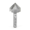 Amana Tool 45714 Carbide Tipped V Groove 90 Deg x 3/4 D x 3/8 CH x 1/4 Inch SHK Router Bit