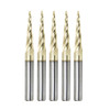 Amana Tool 46282-5, 5-Pack CNC 2D and 3D Carving 5.4 Deg Tapered Angle Ball Nose x 1/16 D x 1/32 R x 1 CH x 1/4 SHK x 3 Inch Long x 4 Flute SC ZrN Coated Upcut Router Bits