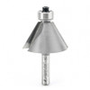 Amana Tool 49412 Carbide Tipped Chamfer 30 Degree x 1-3/8 D x 13/16 CH x 1/4 Inch SHK w/ Lower Ball Bearing Router Bit
