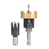 Amana Tool AMS-307 2-Pc Carbide Tipped Countersink with Adjustable Depth Stop and No-Thrust, No Marring Ball Bearing, with Plug Cutter Pack