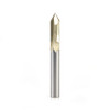 Amana Tool 45615 Zero-Point Solid Carbide V Groove 60 Deg x 1/4 D x 3/4 CH x 1/4 Inch SHK ZrN Coated Router Bit