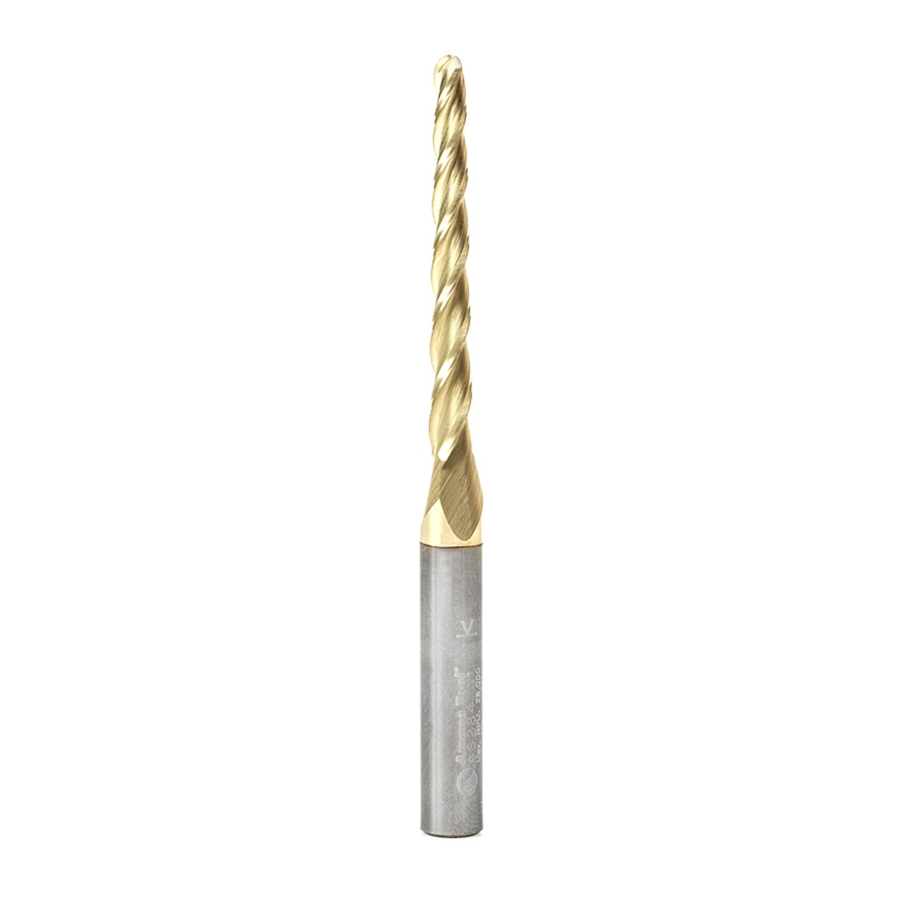 CNC Carving Tapered Ball Nose - Amana Tool 46284, 1/8 D, 3 Flute