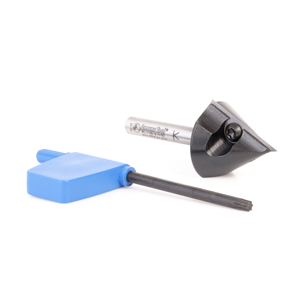 Fresa A V Con Inserti Amana Tool RC-1146 - 120° X 1-23/ Pollici, Per CNC E Piegatura Miter Fold