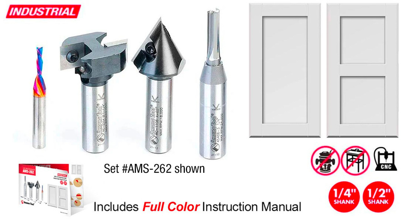 CNC Router Bit Set Amana AMS-316 MDF Shaker Door - Save 21%