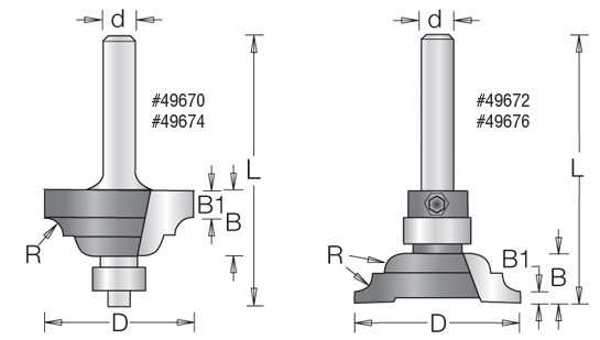 Classical Rail Router Bit Amana Tool 49672 - Carbide Tipped Cutter