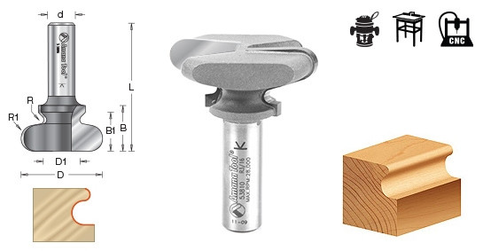 Anna⑤ Finger Grip Router Bit - Amana Tool 53810, 1/2
