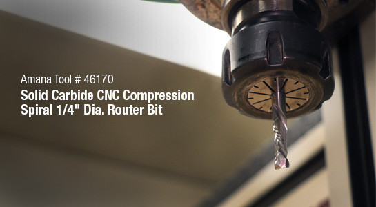 Compression Spiral Router Bit Amana Tool 46188 - CNC 1/2