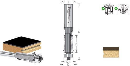 Amana 47162 Flush Trim 'V' Groove Router Bit