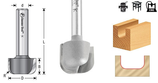 Bowl & Tray Router Bit Amana Tool 45984 - 1/2