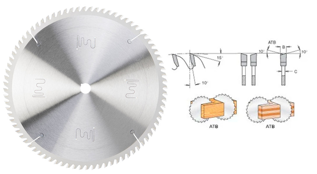 Amana Tool TB86400 Carbide Tipped Thin Kerf Trim 8 Inch D x 64T ATB, 10  Deg, 5/8 Bore, Circular Saw Blade