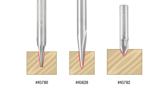 V-Groove Engraving Bit 90° - Amana Tool 45637, 3/8