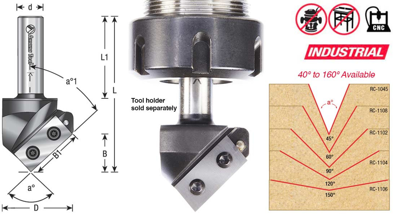 V-Groove CNC Router Bit Amana Tool RC-1102 - Quality Insert Design