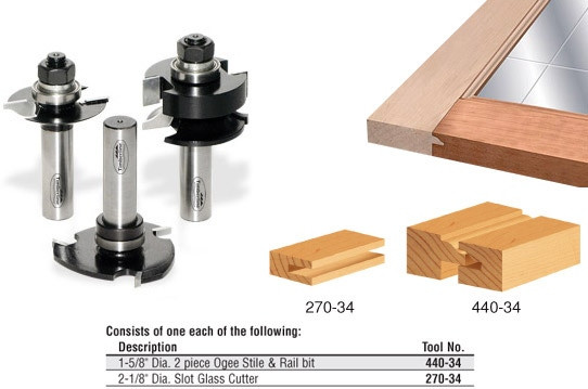 Glass Panel Router Bit Set - Timberline TRS-210, 1/2