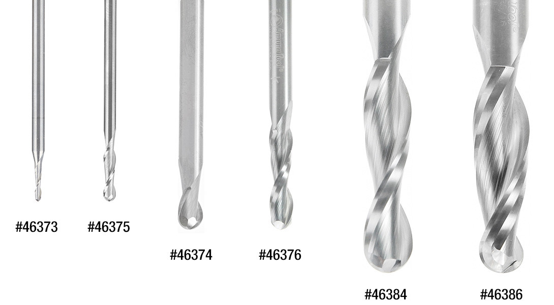 Up-Cut Ball Nose Spiral Bit - Amana Tool 46376, 2-1/2