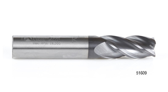 Solid Carbide End Mill for Metals - Amana Tool 51609, 1/2