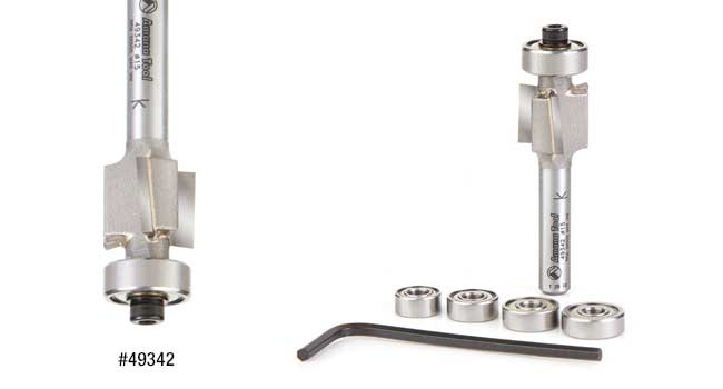 Rabbeting Router Bit Set for Luthier - 3 Flute Carbide, Down Shear