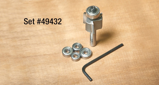 Rabbeting Router Bit Set for Luthier - 3 Flute Carbide, Down Shear