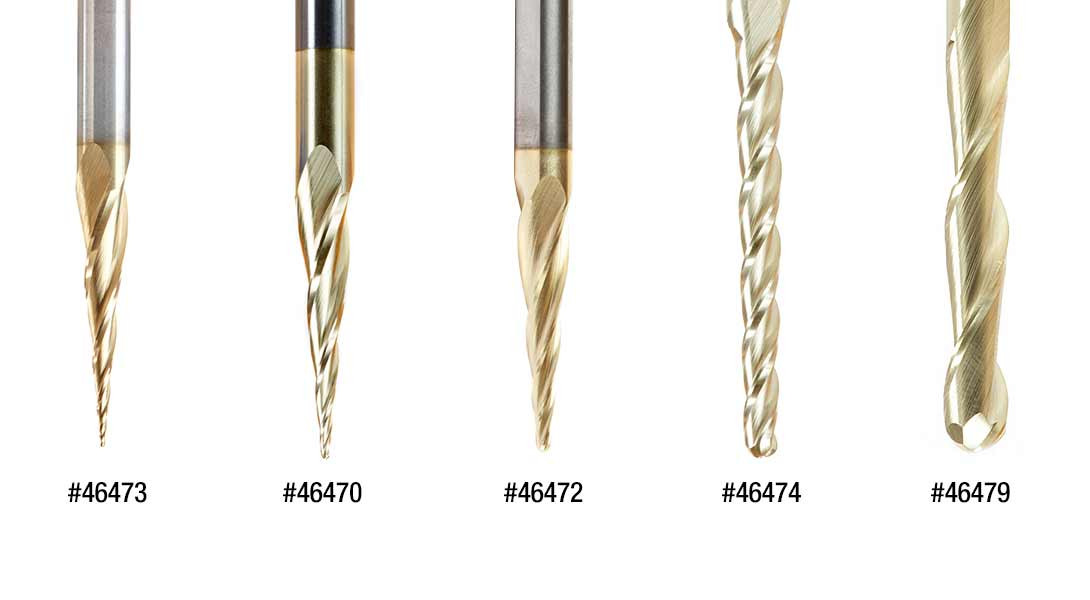 ナンページ CNC Carving Tapered Ball Nose - Amana Tool 46473, 6.2 Deg, ZrN Coated