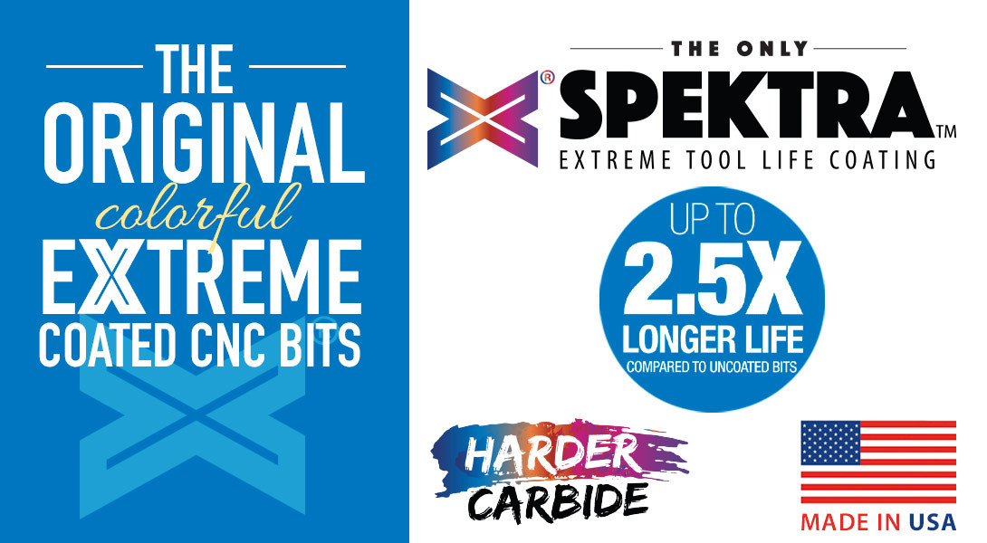 Compression Spiral Router Bit Amana Tool 46170-K CNC Coated 2 Flute