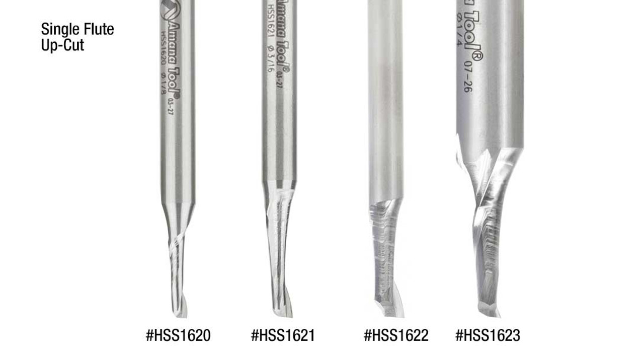 manaページ Aluminum Cutting Router Bit - Amana Tool HSS1647 Up-Cut 1/4