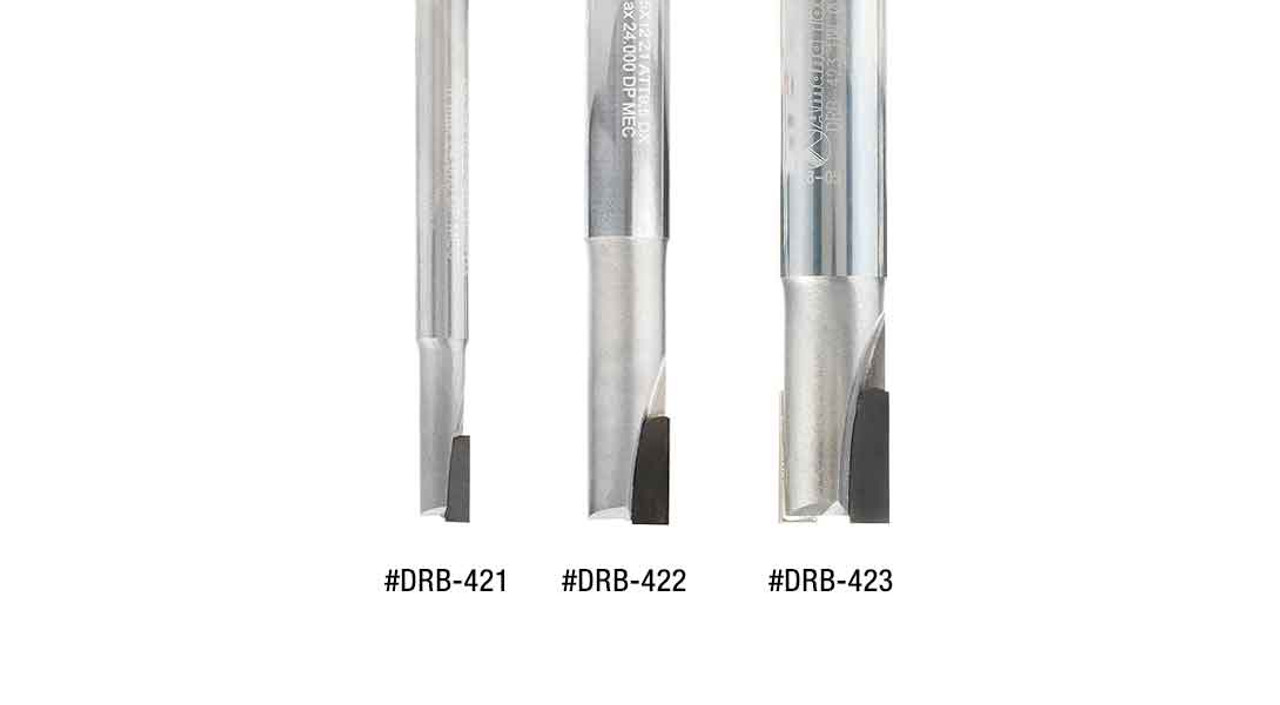 Amana Tool DRB-421 Polycrystalline Diamond (PCD) Tipped Single Flute  Down-Shear 1/4 D x 12.32mm (1/2