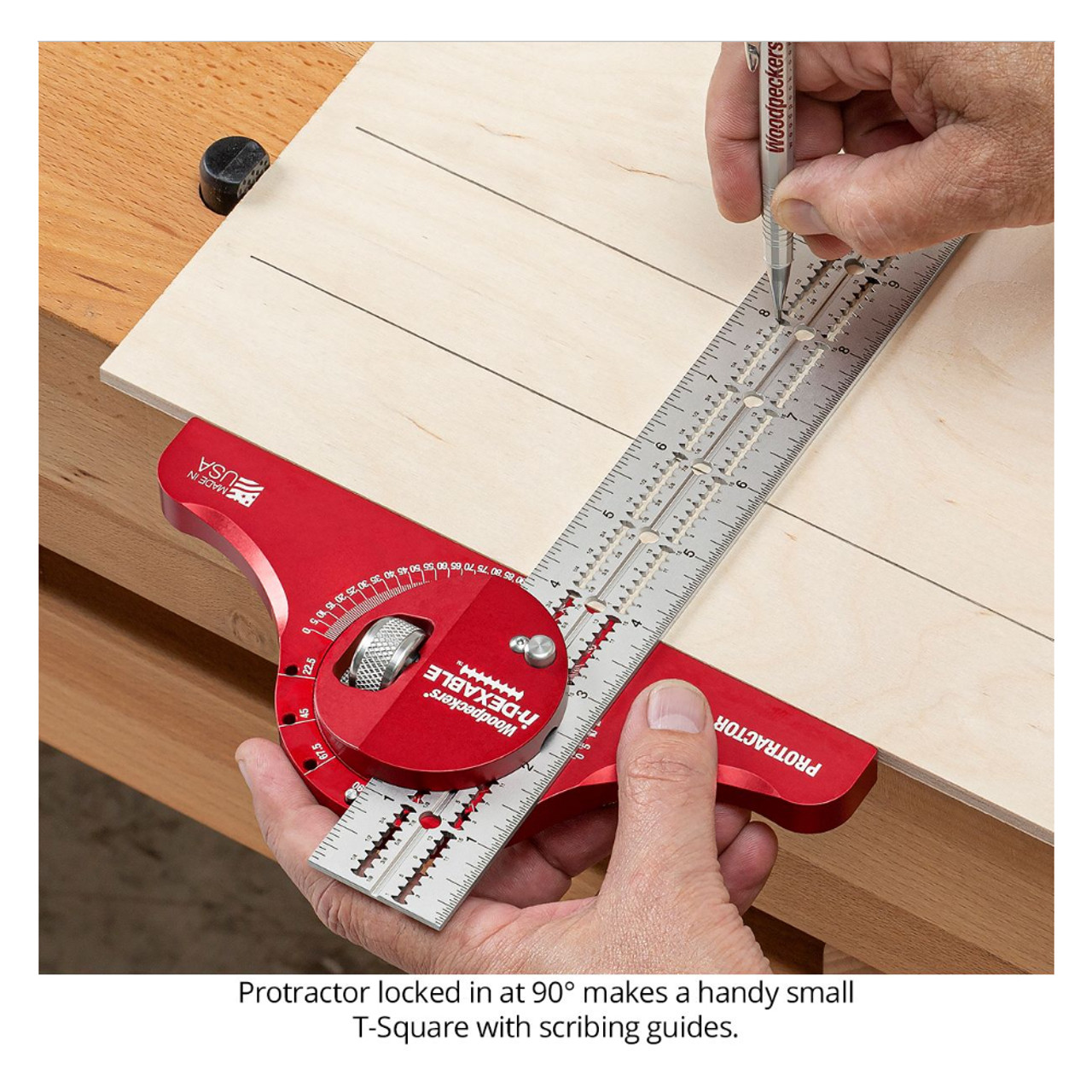 Woodpeckers I-SDK-I in-DEXABLE Square Deluxe Kit - Protractor, Center  Finder, Combination, Double Square Heads, 18, 12 and 6 Inch Blades with 4 