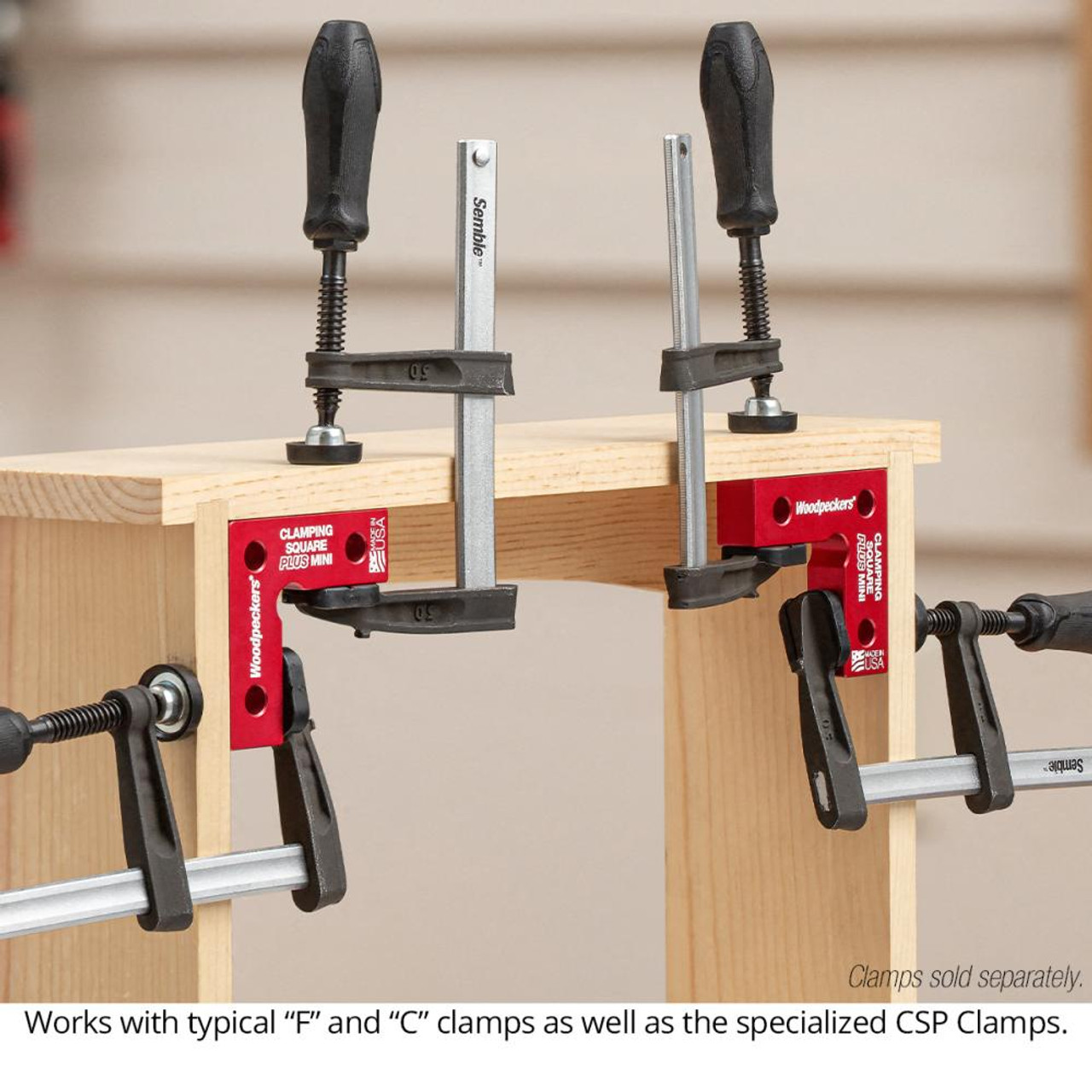 Woodpeckers CSP-M-CK-4 Mini Clamping Square PLUS Squares, 4 ea., CSP  Clamps, 8 ea.