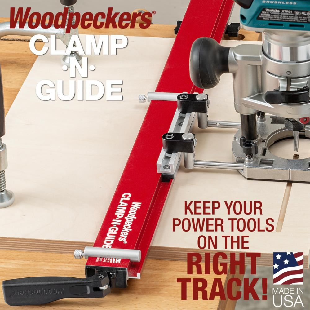 Woodpeckers Router Adapter Clamp-N-Guide 5/16 Rods
