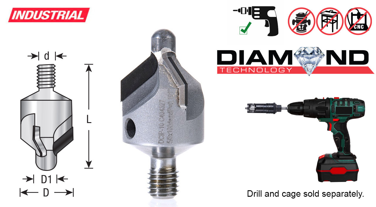 Diamond Tipped Countersink - Amana Tool DCIP-10, 5/8