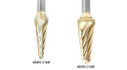 SL Burrs - ZrN Coated Radius Cone Shape Double Cut Carbide Burr Bits