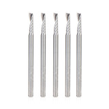 Amana Tool 51410-5, 5-Pack SC Spiral O Single Flute, Plastic Cutting 1/8 D x 1/2 CH x 1/8 SHK x 2 Inch Long Up-Cut CNC Router Bits with Mirror Finish