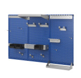 OmniWall 3 Panel OmniWall Kit- Panel Color: Blue Accessory Color: Silver