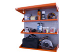 OmniWall Shelving Kit- Panel Color: Silver Accessory Color: Orange