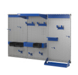 OmniWall 3 Panel OmniWall Kit- Panel Color: Silver Accessory Color: Blue