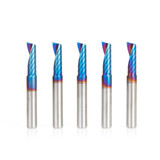 51405-K-5 5 Pack Solid Carbide CNC Spektra™ Extreme Tool Life Coated Spiral 'O' Flute, Plastic Cutting 1/4 Dia x 1 x 1/4 Inch Shank Up-Cut Router Bit