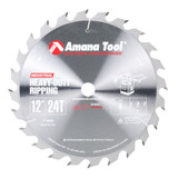 Amana Tool 712240 Hoja de sierra circular con punta de carburo para trabajos pesados de 12 pulgadas de profundidad x 24 pulgadas de largo, 18 grados, 1 pulgada de diámetro interior